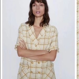 Zara cotton tweed dress